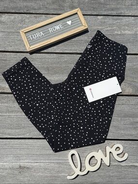 Lululemon Align No Line High-Rise Pant 25” Heart Scatter Dot Black NWT size 8
